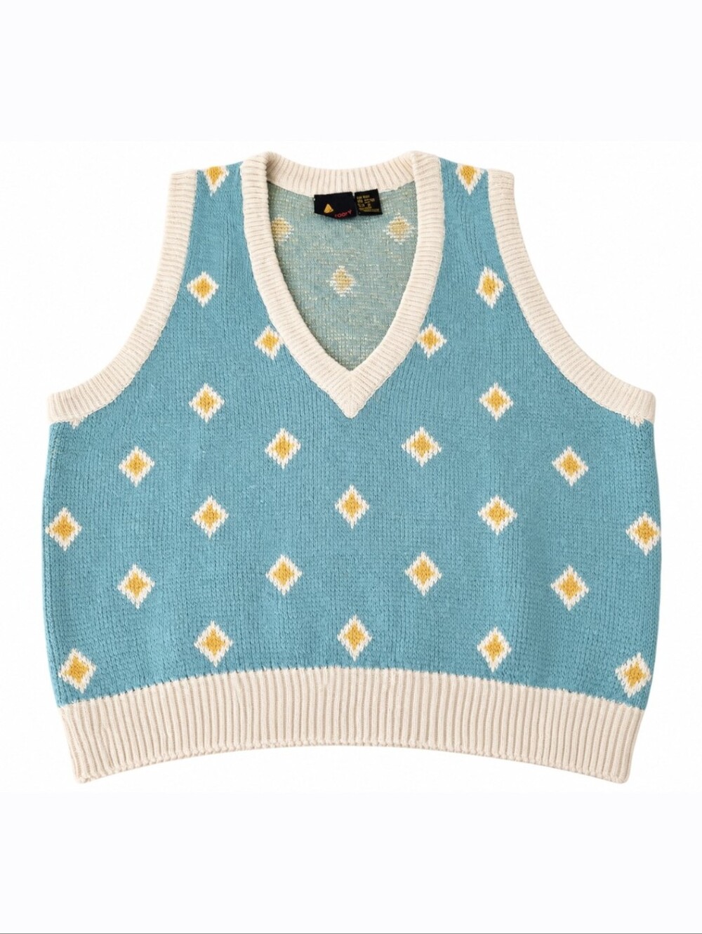 Vintage Liz Claiborne Sport Silk Blend Sweater Vest With Geometric Pattern, Sz S